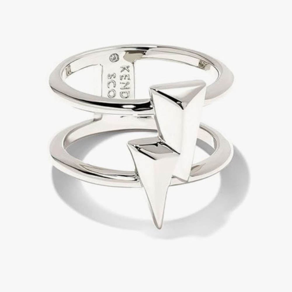 KENDRA SCOTT Lightning Bolt Double Row Ring - Sz 6
